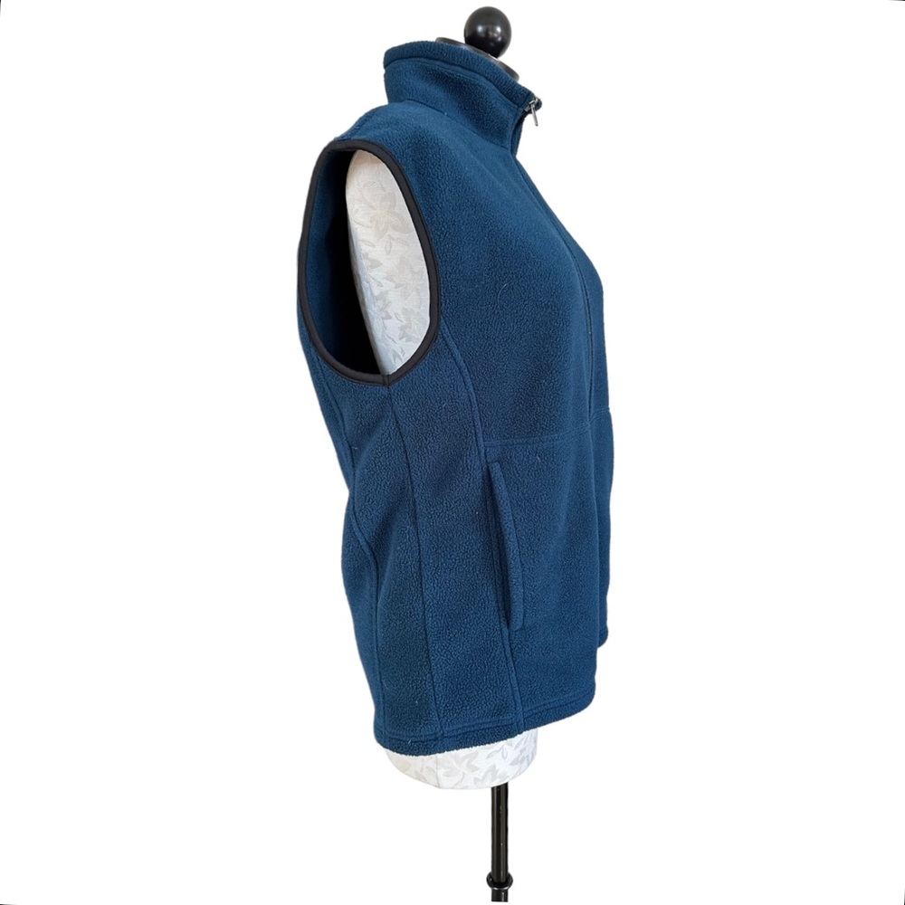 REI Men’s Fleece Vest Zipper Front Dark Blue Two Front Pockets Size Medium - Picture 2 of 13